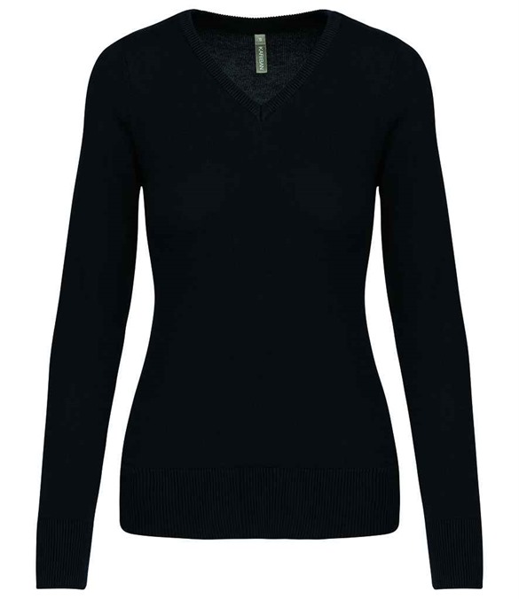 Kariban Ladies Cotton Acrylic V Neck Sweater