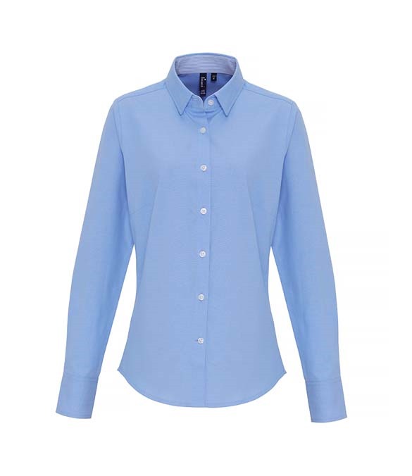 Premier Ladies Long Sleeve Striped Oxford Shirt