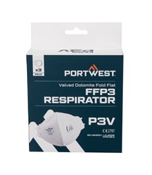 FFP3 Valved Dolomite Fold Flat Respirator (Pk3)