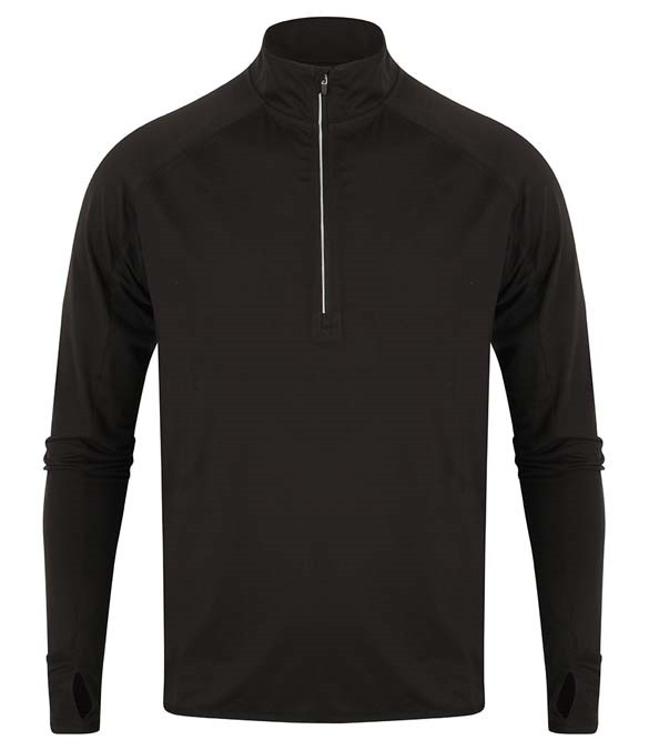 Tombo Long Sleeve Zip Neck Performance Top