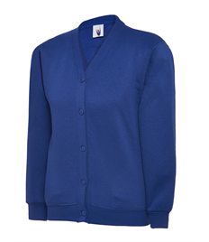 UC207 Royal Blue Cardigan embroidered with Jerry Clay Academy logo