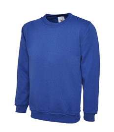 UC202 Royal Blue Crew Neck Sweatshirt embroidered with Jerry Clay Academy logo