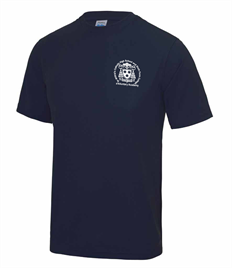 JC001B Junior Navy T-shirt with printed school logo